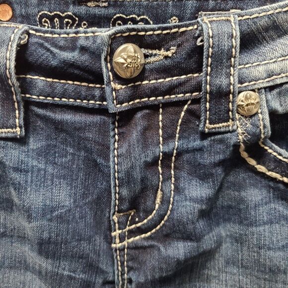 MissMe Womens Jeans Blue Size 25 Cotton Blend Signature Boot Pockets Button Zip - Picture 11 of 16